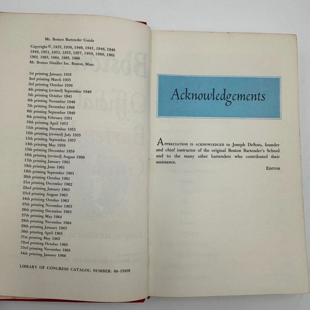 Old Mr. Boston De Luxe Official Bartender's Guide 1966 HC Cocktail Recipe Book